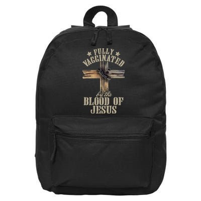 Christian Jesus Lover Fully Vaccinated By The Blood Of Jesus Long Sleeve TShirt 16 in Basic Backpack