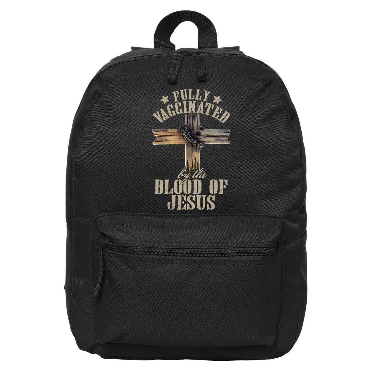 Christian Jesus Lover Fully Vaccinated By The Blood Of Jesus Long Sleeve TShirt 16 in Basic Backpack
