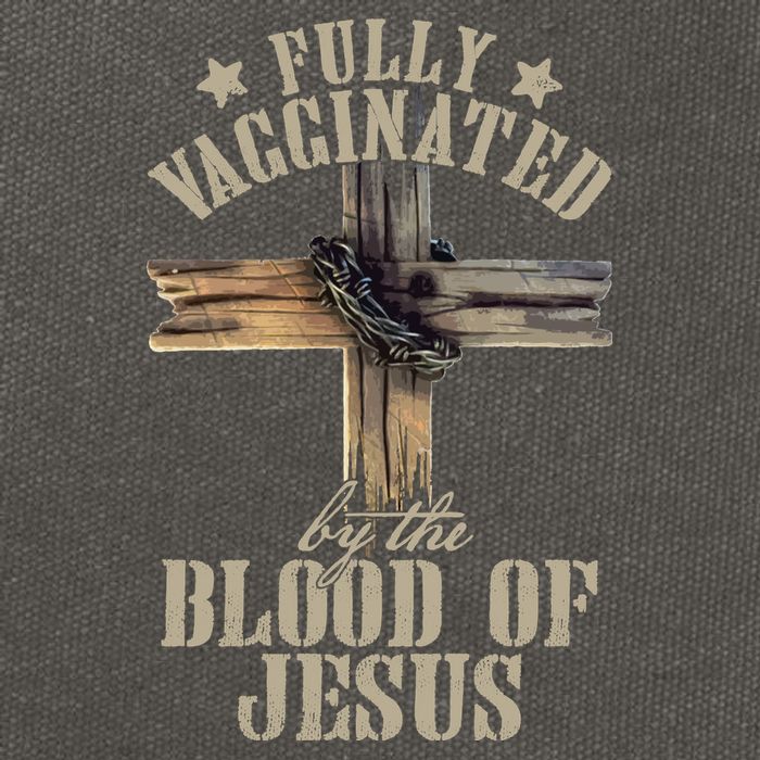 Christian Jesus Lover Fully Vaccinated By The Blood Of Jesus Long Sleeve TShirt Cotton Canvas Backpack