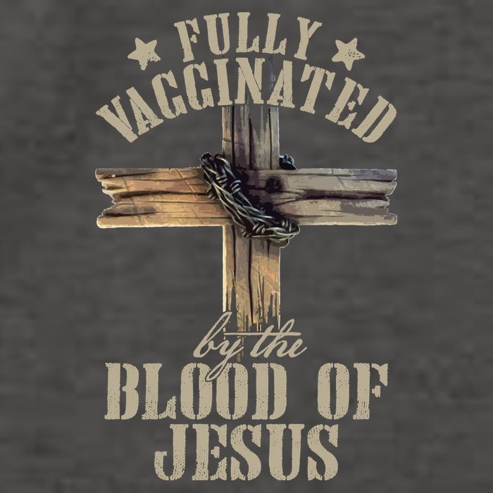 Christian Jesus Lover Fully Vaccinated By The Blood Of Jesus Long Sleeve TShirt Vector Backpack