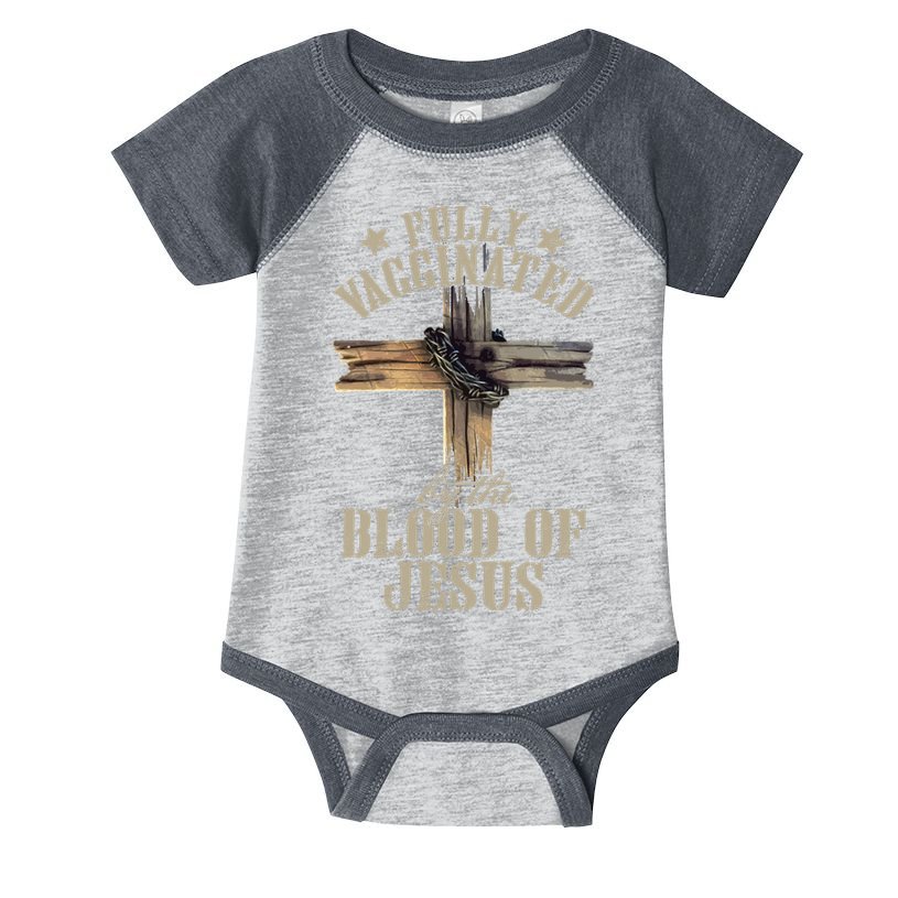 Christian Jesus Lover Fully Vaccinated By The Blood Of Jesus Long Sleeve TShirt Infant Baby Jersey Bodysuit