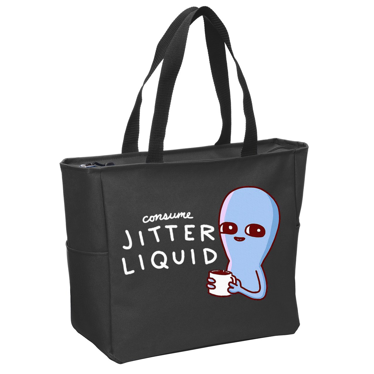 Consume Jitter Liquid Allien Zip Tote Bag