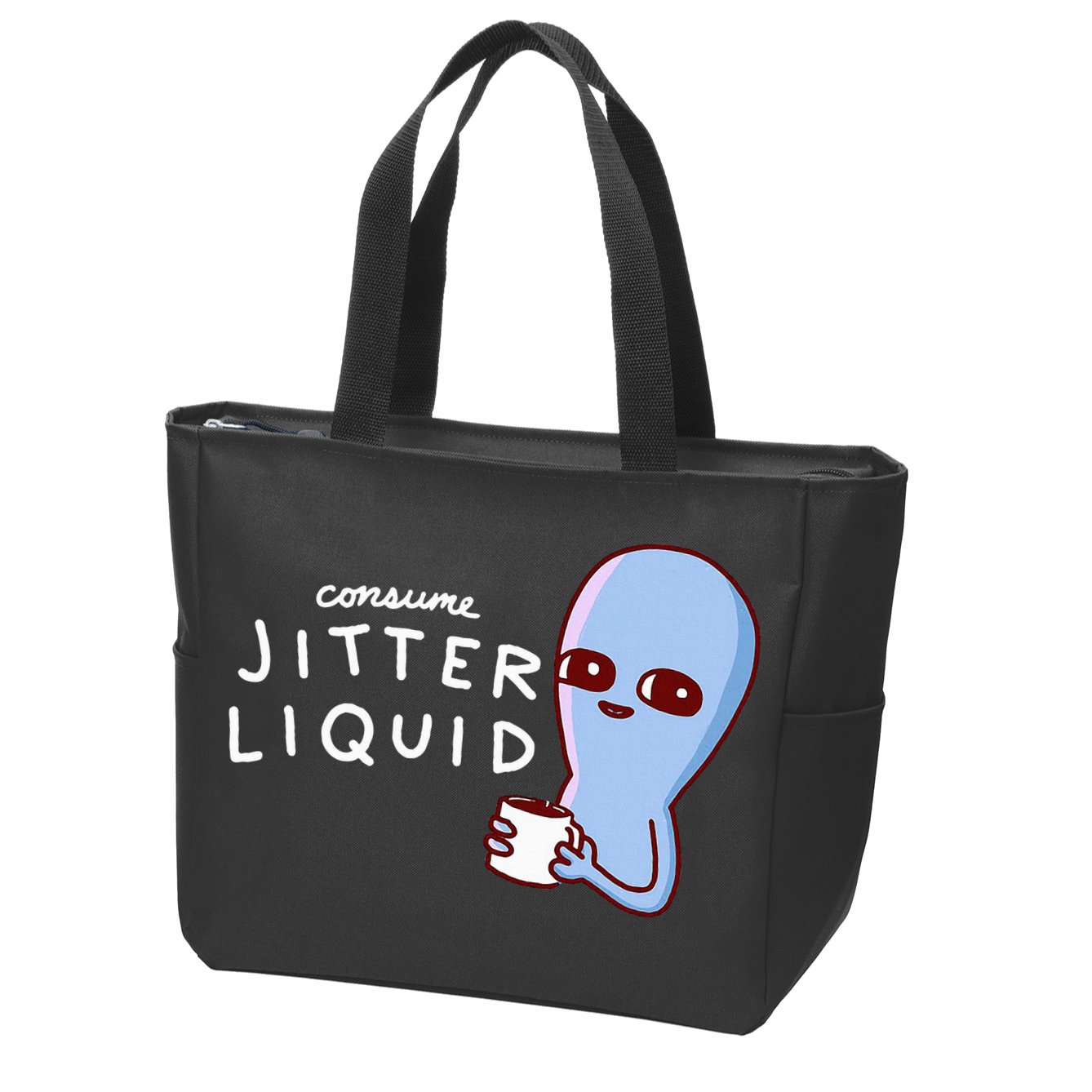 Consume Jitter Liquid Allien Zip Tote Bag