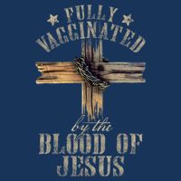 Christian Jesus Lover Fully Vaccinated By The Blood Of Jesus 7 Panel Mesh Trucker Snapback Hat