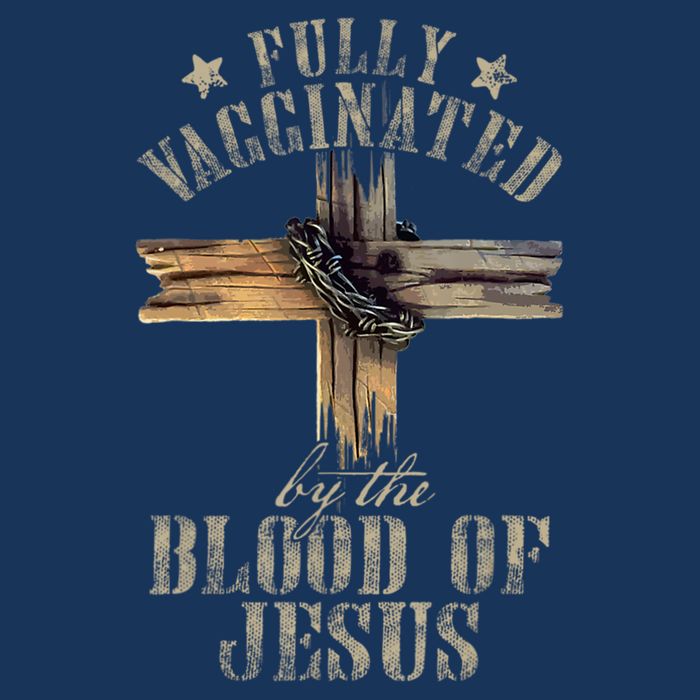 Christian Jesus Lover Fully Vaccinated By The Blood Of Jesus 7 Panel Mesh Trucker Snapback Hat