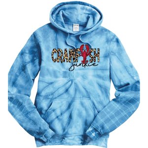 Crawfish Junkie Leopard Cheetah Crawfish Lover Tie Dye Hoodie