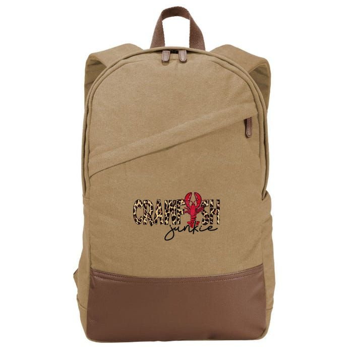 Crawfish Junkie Leopard Cheetah Crawfish Lover Cotton Canvas Backpack