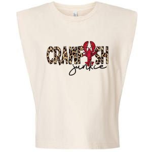 Crawfish Junkie Leopard Cheetah Crawfish Lover Garment-Dyed Women's Muscle Tee