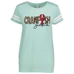 Crawfish Junkie Leopard Cheetah Crawfish Lover Enza Ladies Jersey Football T-Shirt