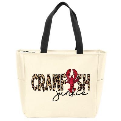 Crawfish Junkie Leopard Cheetah Crawfish Lover Zip Tote Bag