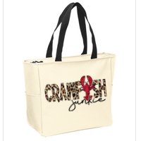Crawfish Junkie Leopard Cheetah Crawfish Lover Zip Tote Bag