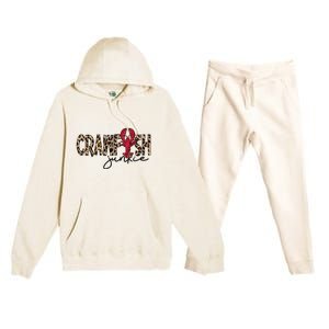 Crawfish Junkie Leopard Cheetah Crawfish Lover Premium Hooded Sweatsuit Set