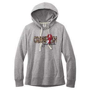 Crawfish Junkie Leopard Cheetah Crawfish Lover Women's Fleece Hoodie