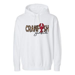 Crawfish Junkie Leopard Cheetah Crawfish Lover Garment-Dyed Fleece Hoodie