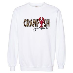 Crawfish Junkie Leopard Cheetah Crawfish Lover Garment-Dyed Sweatshirt