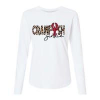 Crawfish Junkie Leopard Cheetah Crawfish Lover Womens Cotton Relaxed Long Sleeve T-Shirt