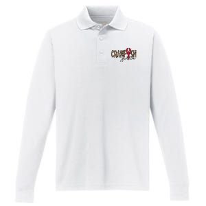 Crawfish Junkie Leopard Cheetah Crawfish Lover Performance Long Sleeve Polo