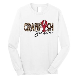 Crawfish Junkie Leopard Cheetah Crawfish Lover Long Sleeve Shirt