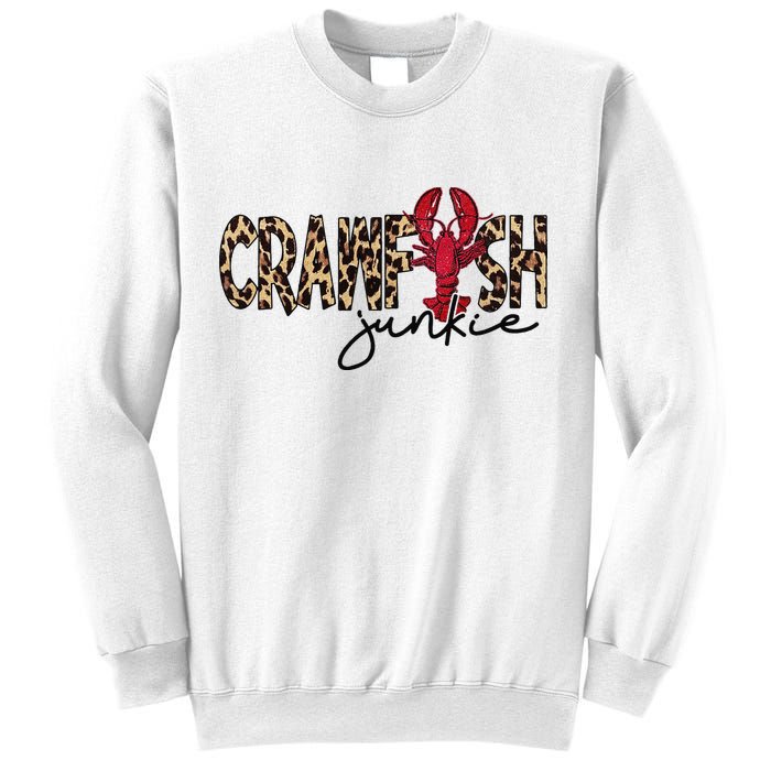 Crawfish Junkie Leopard Cheetah Crawfish Lover Sweatshirt