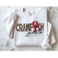 Crawfish Junkie Leopard Cheetah Crawfish Lover Sweatshirt