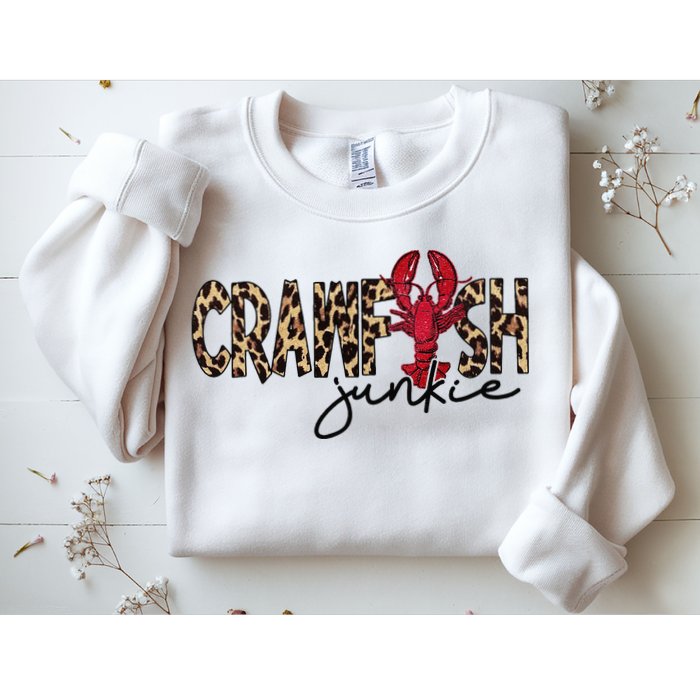 Crawfish Junkie Leopard Cheetah Crawfish Lover Sweatshirt
