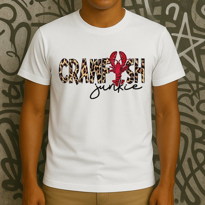 Crawfish Junkie Leopard Cheetah Crawfish Lover T-Shirt