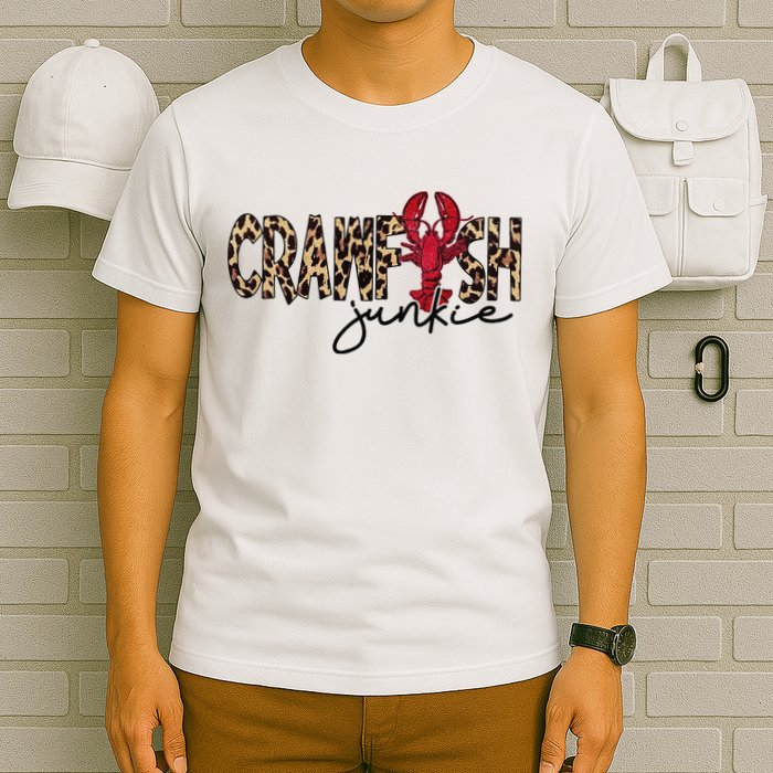 Crawfish Junkie Leopard Cheetah Crawfish Lover T-Shirt