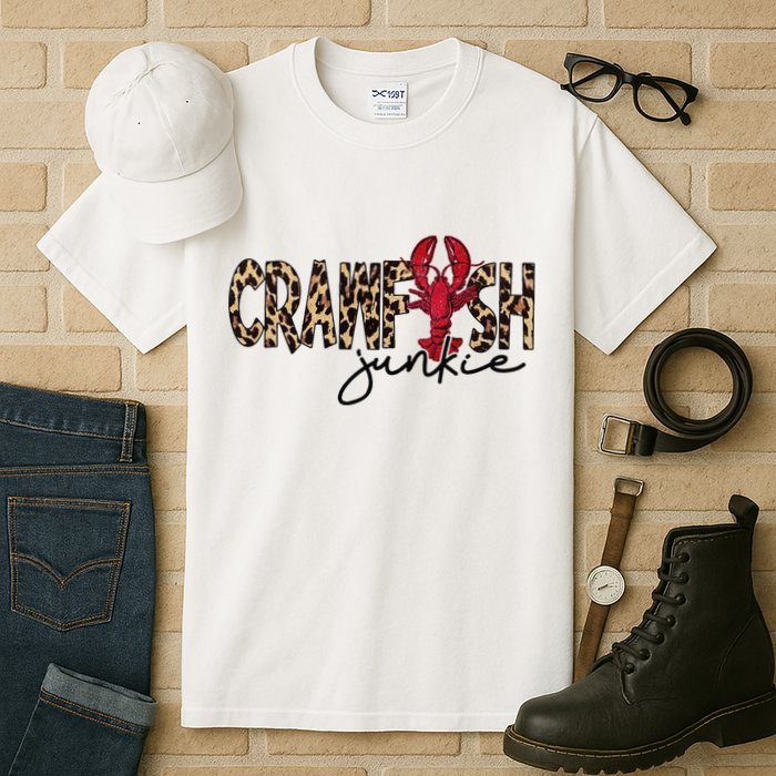 Crawfish Junkie Leopard Cheetah Crawfish Lover Tall T-Shirt