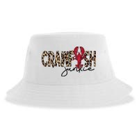 Crawfish Junkie Leopard Cheetah Crawfish Lover Sustainable Bucket Hat