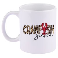 Crawfish Junkie Leopard Cheetah Crawfish Lover 11oz C Handle Ceramic Mug