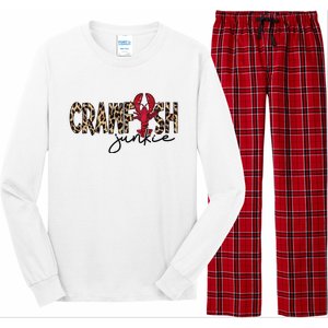 Crawfish Junkie Leopard Cheetah Crawfish Lover Long Sleeve Pajama Set