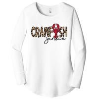 Crawfish Junkie Leopard Cheetah Crawfish Lover Women's Perfect Tri Tunic Long Sleeve Shirt