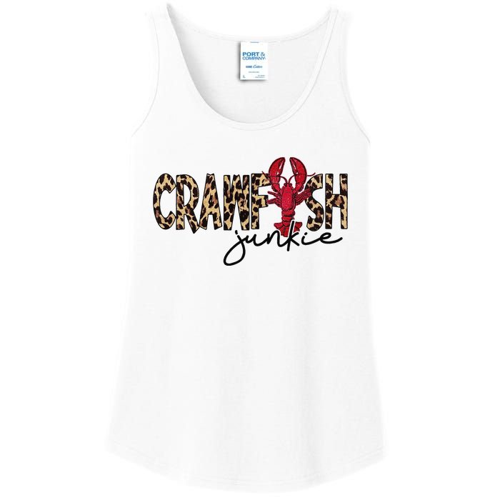 Crawfish Junkie Leopard Cheetah Crawfish Lover Ladies Essential Tank