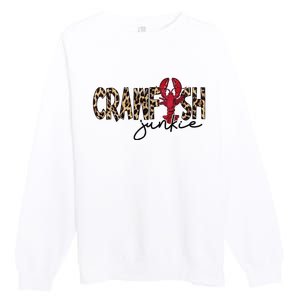 Crawfish Junkie Leopard Cheetah Crawfish Lover Premium Crewneck Sweatshirt