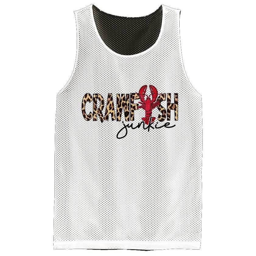 Crawfish Junkie Leopard Cheetah Crawfish Lover Mesh Reversible Basketball Jersey Tank