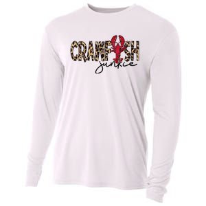 Crawfish Junkie Leopard Cheetah Crawfish Lover Cooling Performance Long Sleeve Crew