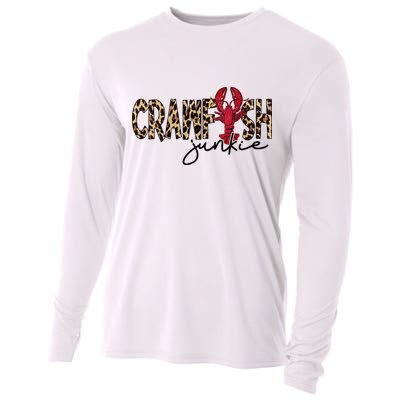 Crawfish Junkie Leopard Cheetah Crawfish Lover Cooling Performance Long Sleeve Crew