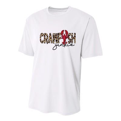 Crawfish Junkie Leopard Cheetah Crawfish Lover Youth Performance Sprint T-Shirt