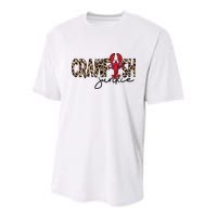 Crawfish Junkie Leopard Cheetah Crawfish Lover Youth Performance Sprint T-Shirt