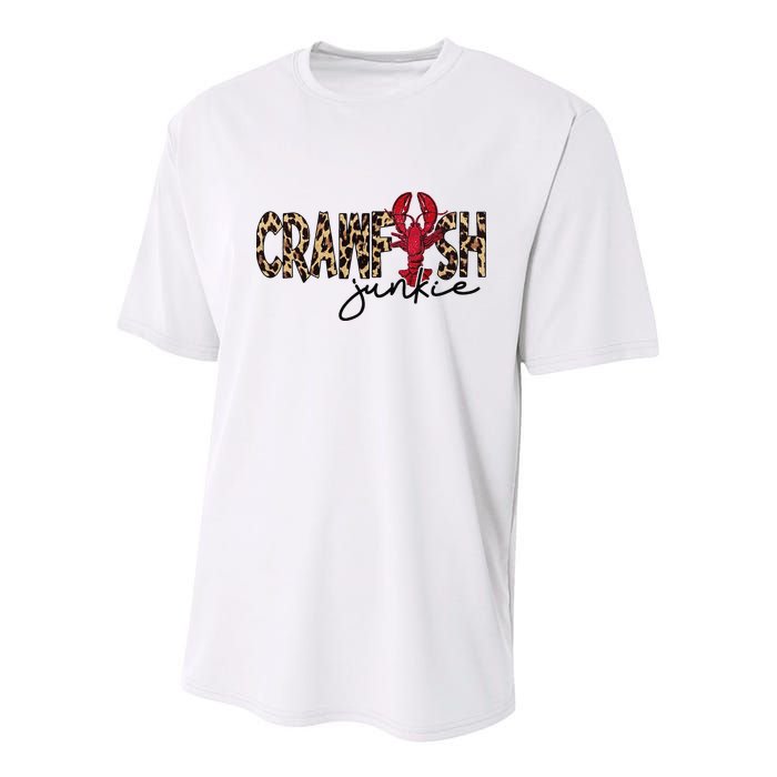 Crawfish Junkie Leopard Cheetah Crawfish Lover Youth Performance Sprint T-Shirt
