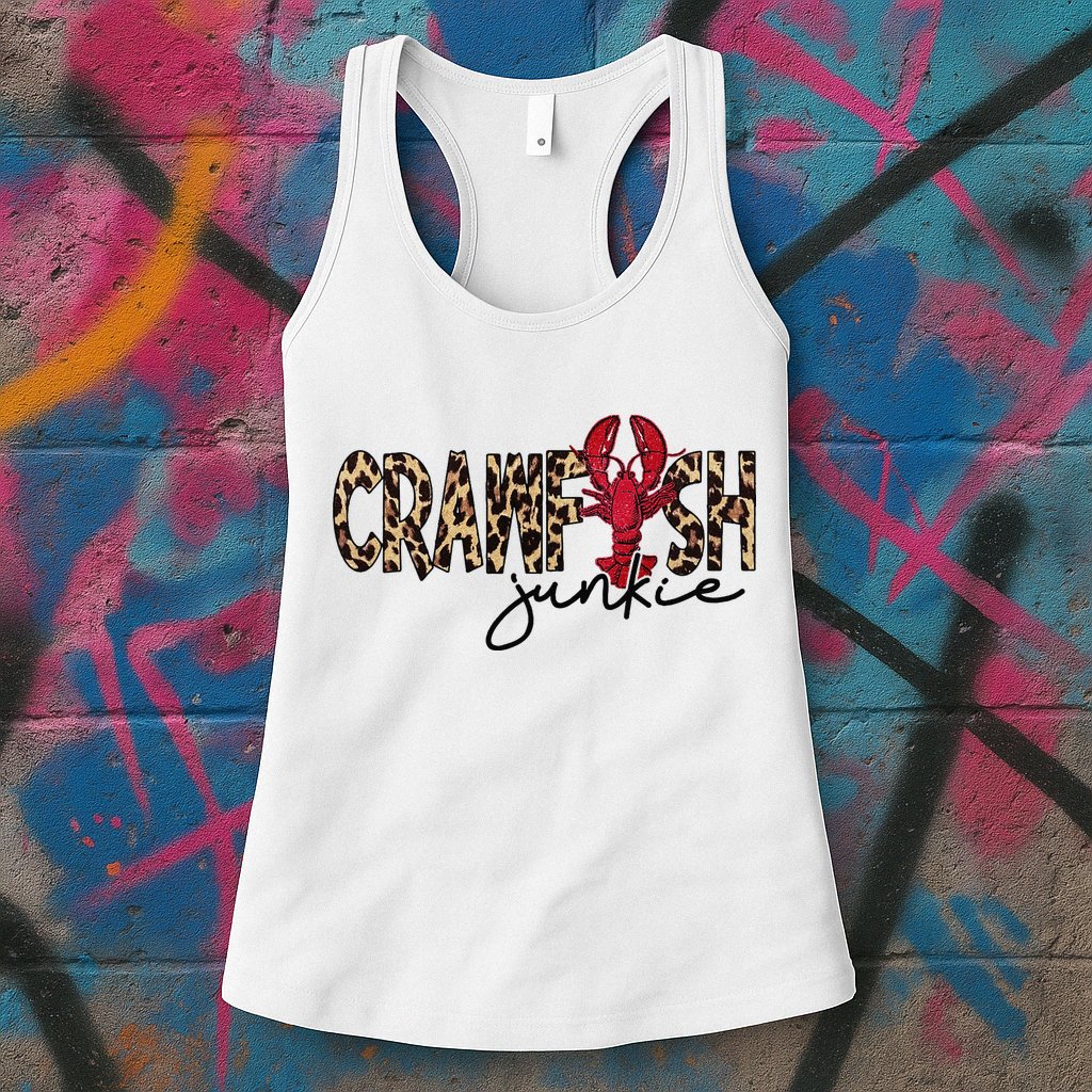 Crawfish Junkie Leopard Cheetah Crawfish Lover Womens Tank Top