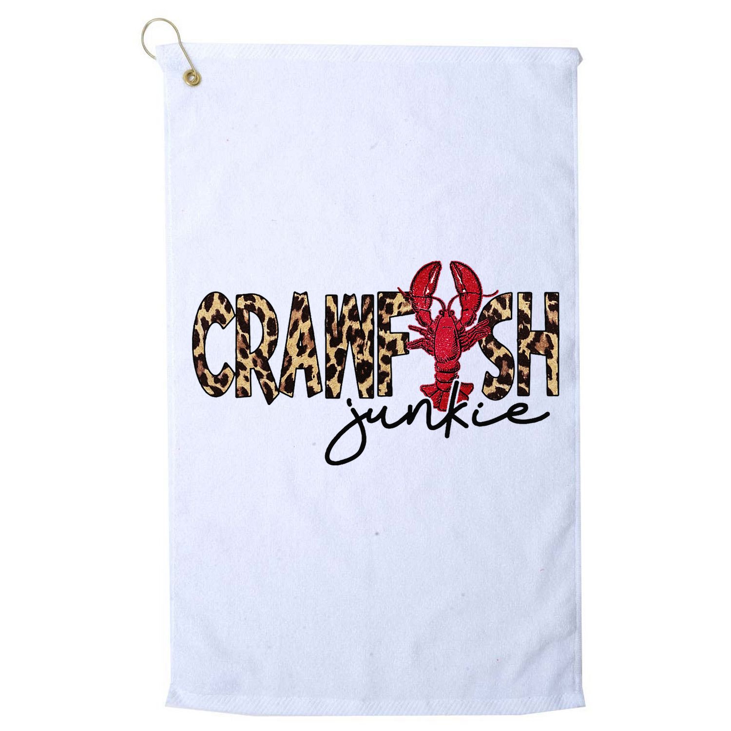 Crawfish Junkie Leopard Cheetah Crawfish Lover Golf Towel