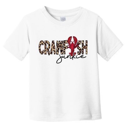Crawfish Junkie Leopard Cheetah Crawfish Lover Toddler T-Shirt