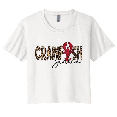 Crawfish Junkie Leopard Cheetah Crawfish Lover Crop Top