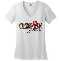 Crawfish Junkie Leopard Cheetah Crawfish Lover Women's V-Neck T-Shirt