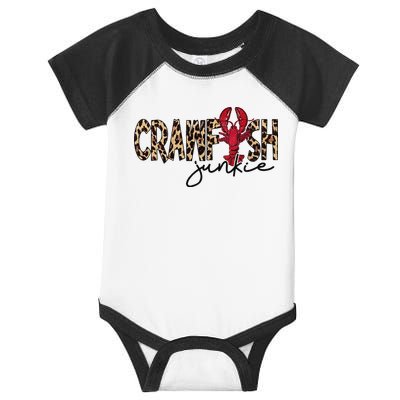 Crawfish Junkie Leopard Cheetah Crawfish Lover Infant Baby Jersey Bodysuit