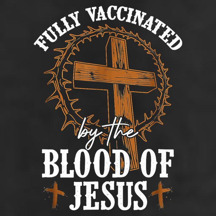 Christian Jesus Lover Fully Vaccinated By The Blood Of Jesus 7 Panel Mesh Trucker Snapback Hat