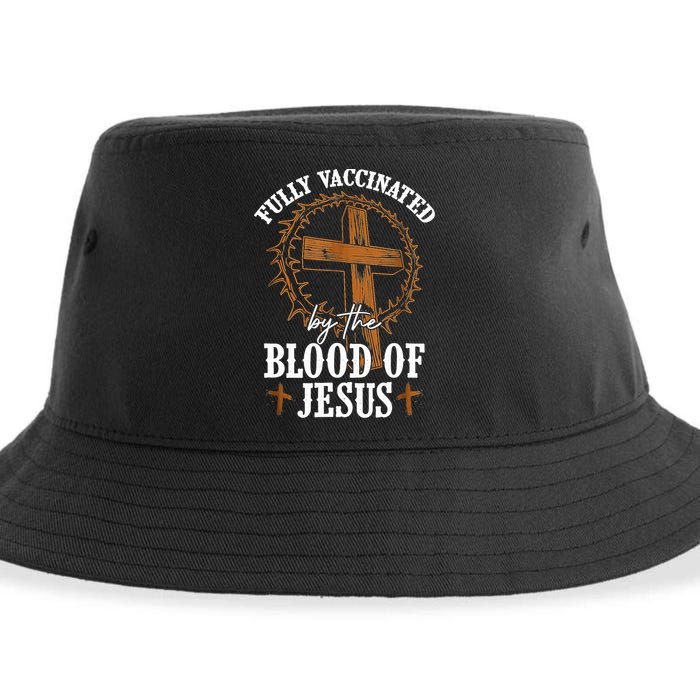 Christian Jesus Lover Fully Vaccinated By The Blood Of Jesus Sustainable Bucket Hat