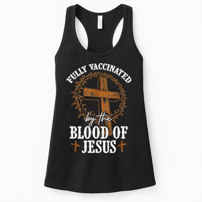 Christian Jesus Lover Fully Vaccinated By The Blood Of Jesus Womens Tank Top