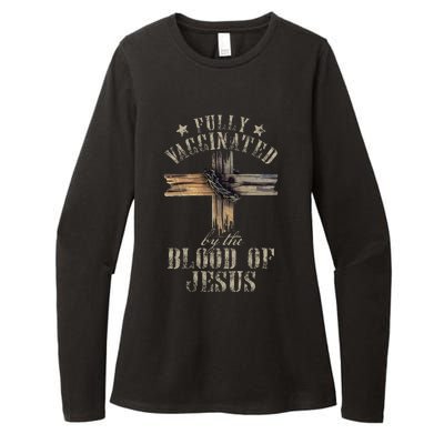 Christian Jesus Lover Fully Vaccinated By The Blood Of Jesus 1 Womens CVC Long Sleeve Shirt